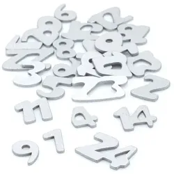 Adventskalenderzahlen aus Holz, silber, 2 cm