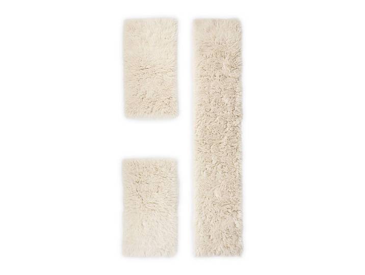 Descente de lit Flokos 2450 3 éléments Blanc 7cm Laine