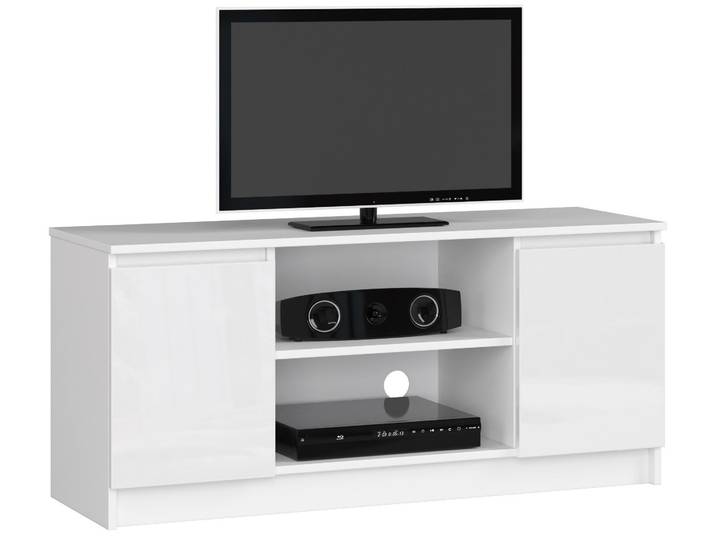 TV-Lowboard – Weiß / Hochglanz