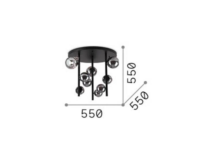 IDEAL LUX Deckenleuchte Perlage, schwarz, für Wohn- / Esszimmer, Metall