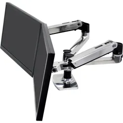 Ergotron LX Monitor Arm mit patentierter CF-Technologie (Tisch, 27", 9 kg), Monitor Halterung, Silber