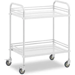 Steinberg, Laborbedarf, Laborwagen Edelstahl Aufbewahrungswagen Labor Rollwagen 2 Ablagen 20 kg Bremsen