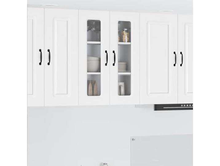KFPOERTFGD Küchen-Wandschrank, Holzwerkstoff Küchenschrank mit 2 Türen Modernes Design, 3 Regale für Ordnung, Platzsparende Aufbewahrung