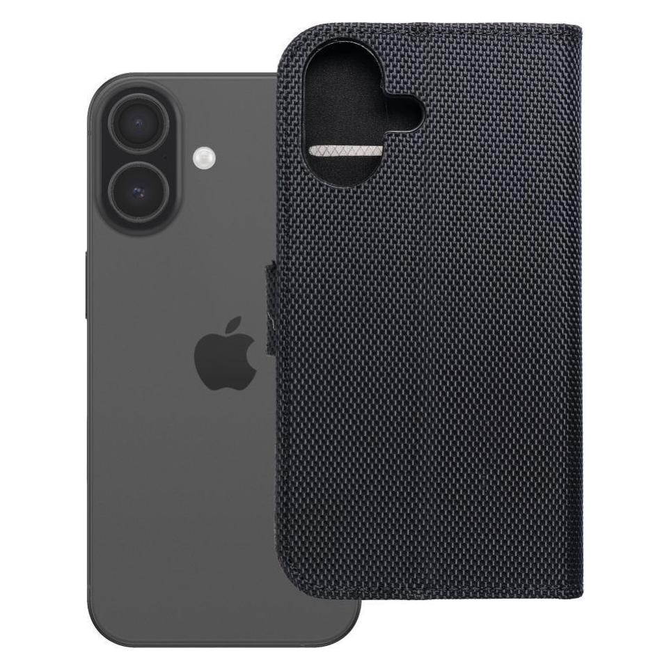 OEM Buchhülle, Klapphülle für iPhone 17 / 18, 4Card, RFID-Diebstahlschutz, Stoff, schwarz (Apple iPhone 17) (74674433)