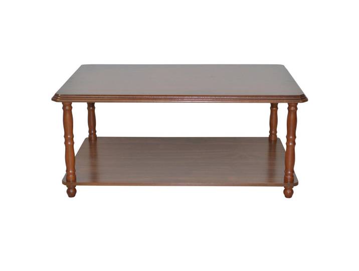 Mid.you Couchtisch, Nussbaum, Holz, Kautschukholz, massiv, Uni, rechteckig, rund, 89x40x58.5 cm, einfacher Aufbau, offenes Fach, Holzmöbel, Holztische, Couchtische Holz