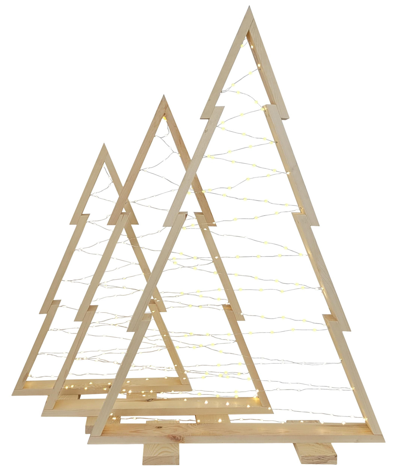 Weeco Decoratieve kerstboom set van 3 met LED-verlichting