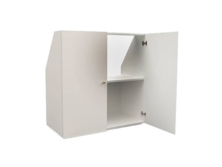 Meuble de rangement sous pente avec 2 portes, blanc