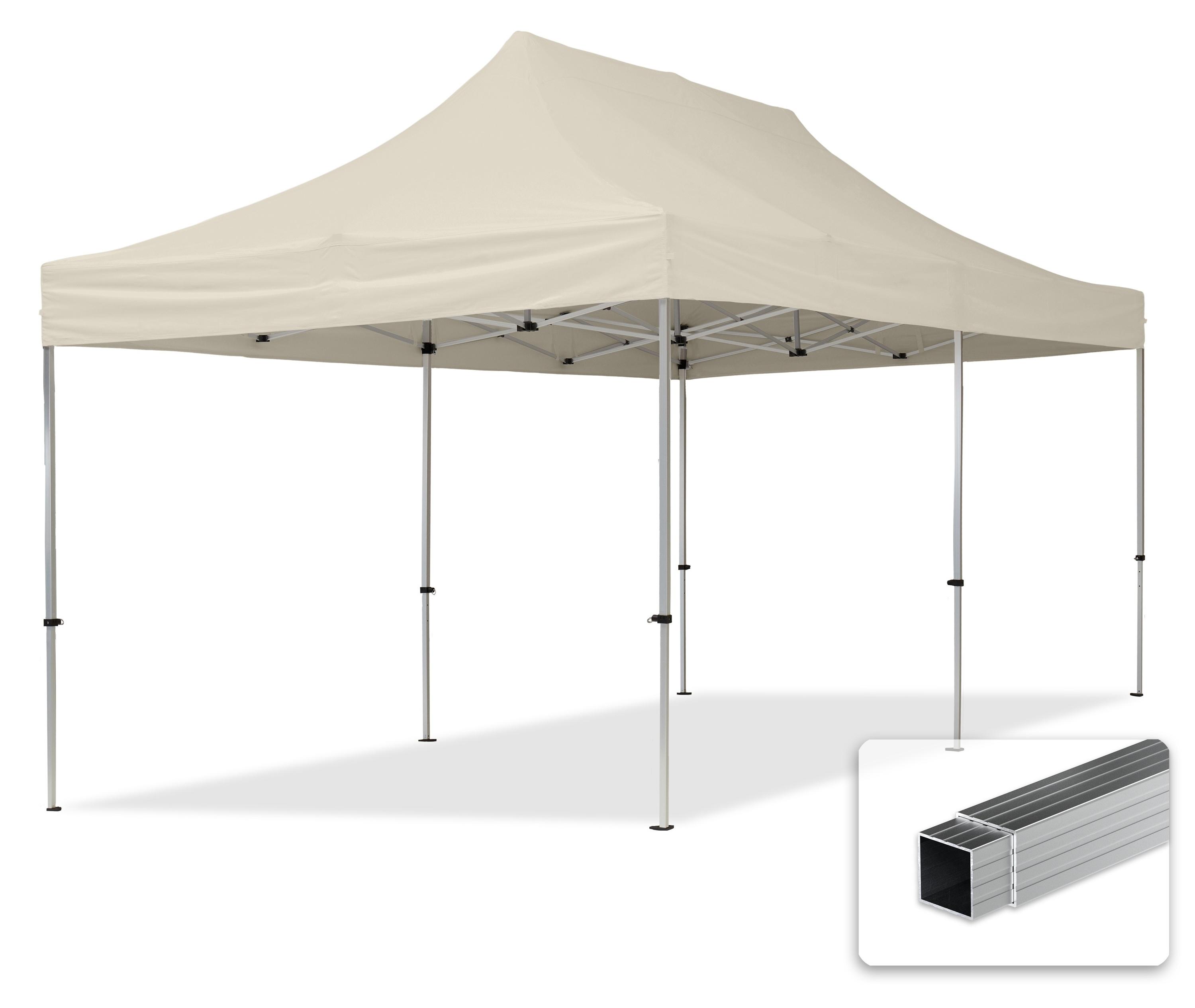 TOOLPORT 3x6m Aluminium Faltpavillon, ohne Seitenteile, creme
