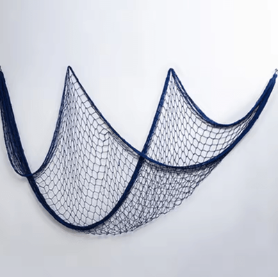 Inspire Picks Nautical Fishing Net Wall Decor Coastal Marine Hanging Ornament a Blue