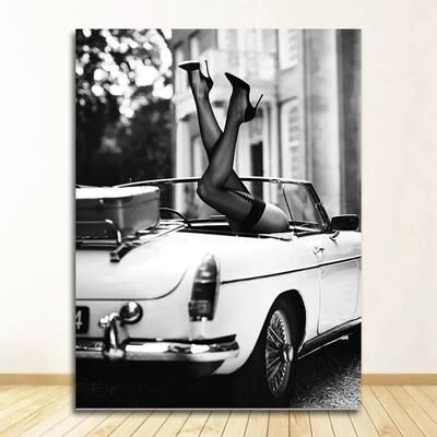 Inspire Essentials Vintage Perfume Woman Poster Fashion Canvas Wall Art Elegant Home Decor b 19.69 X 27.56 In