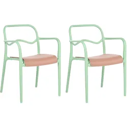 GARTENSTUHL 2er Set Kunststoff Grün Thasos