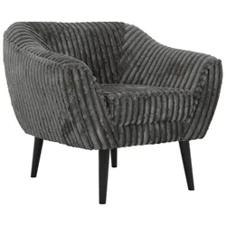 SESSEL PIRS - Grau Cord - Schwarze Beine