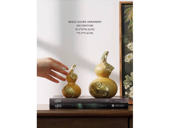 Nouveaux ornements en laiton de style chinois en forme de calebasse pour la maison, le bureau, le bureau de travail, artisanat de la calebasse, décorations de la calebasse, accessoires de décoration