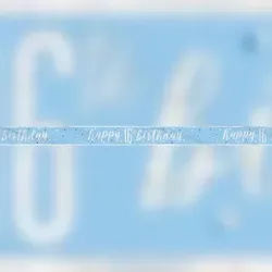 Banner blau & silber Zahl 16