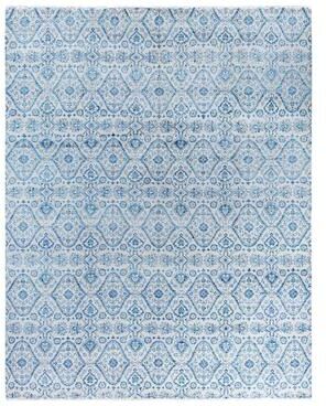 Overton "Ikat One-of-a-Kind Hand-Knotted Area Rug, Gray - 8' 1"" x 10' 2"""