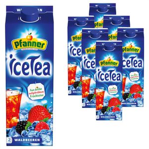 Pfanner Eistee Waldbeeren, im Tetrapack, mit Hagebutten- und Hibiskusteeextrakt, 6x 2 Liter
