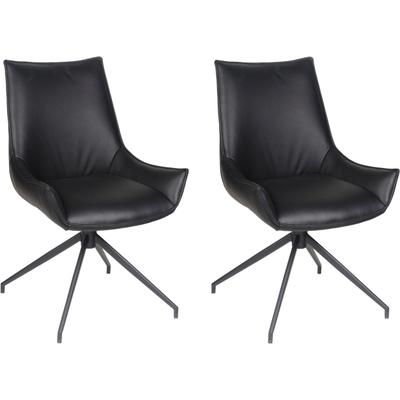 Esszimmerstuhl HOME AFFAIRE "Firenze", schwarz (schwarz, schwarz, schwarz), B:58cm H:91cm T:63cm, Leder, Stühle, Esszimmerstuhl, Drehstuhl Firenze black