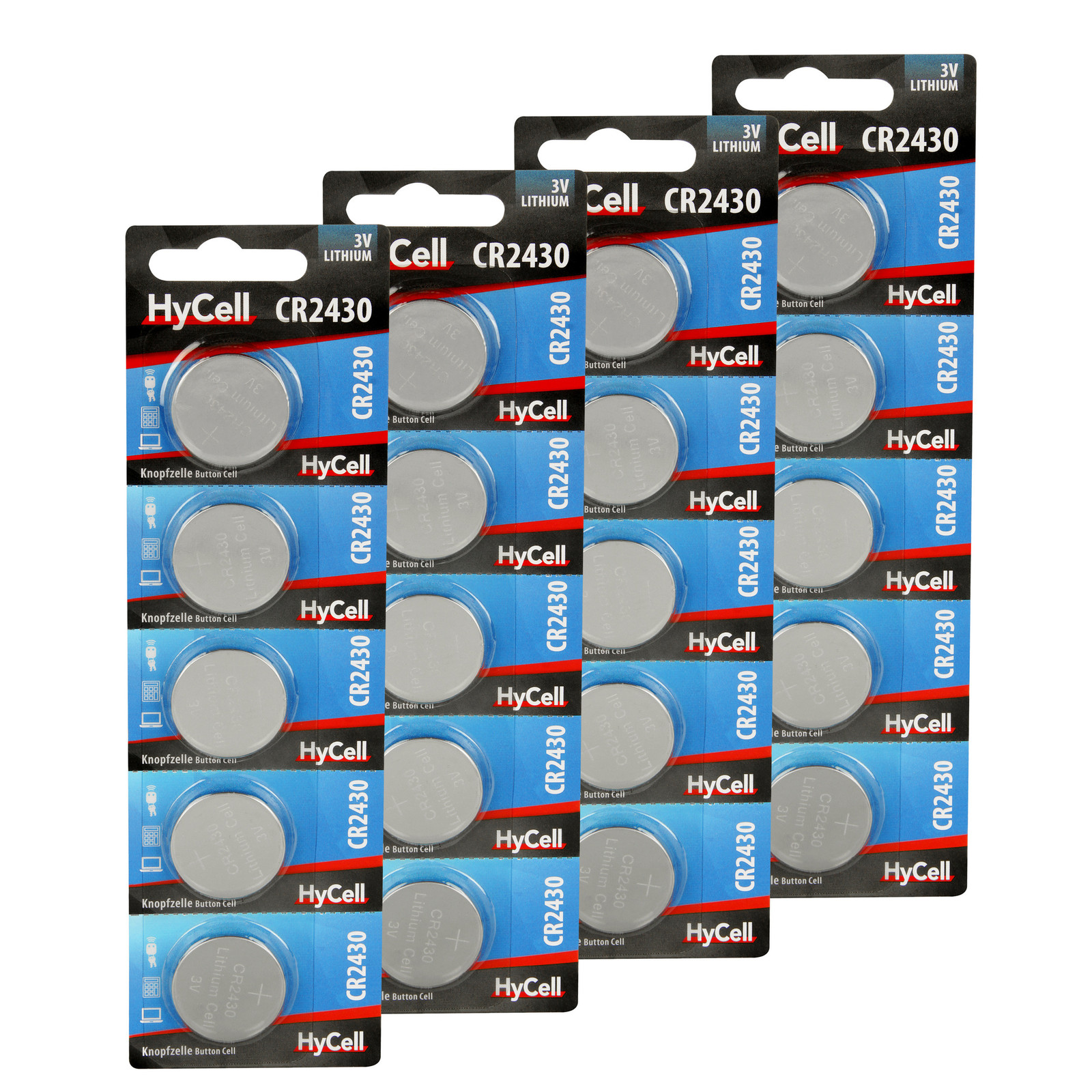 HyCell knoopcelbatterij CR2430 lithium 3V, 20 stuks