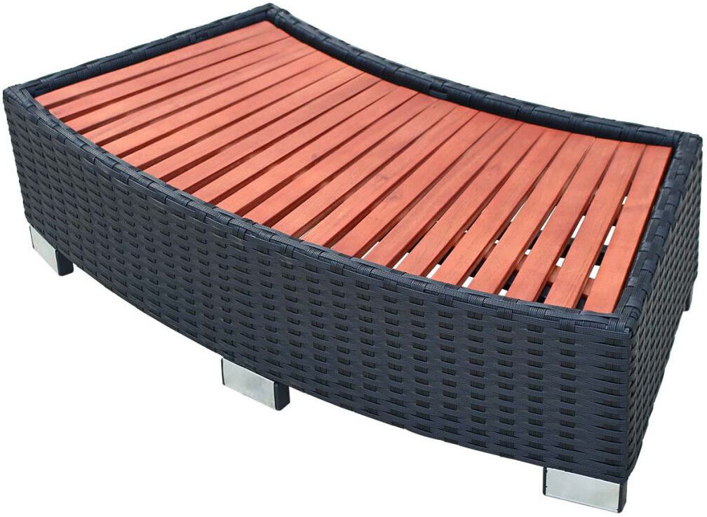 Freeport Park Poly Rattan Spa Step Black 25cm H X 92cm W X 45cm D