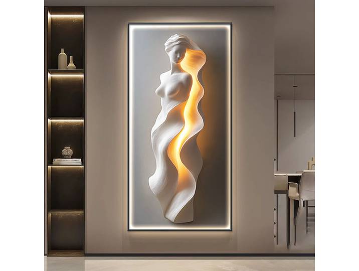 Lumières Led lumière moderne luxe porte d'entrée décoration peinture, Simple couloir abstrait suspendu peinture applique peinture
