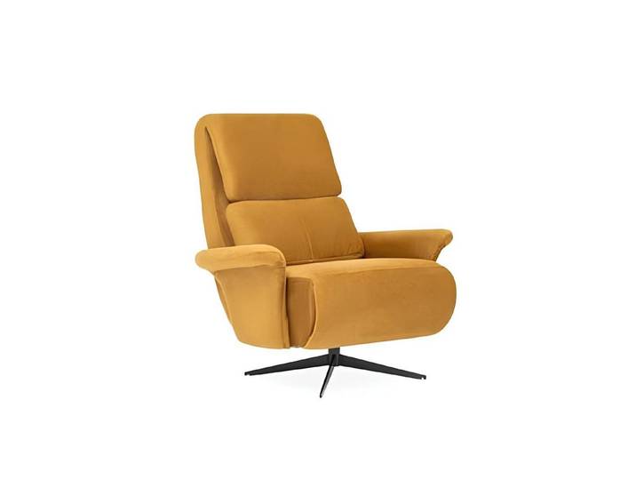 JVmoebel Drehsessel Luxus Drehstuhl in Gelb – Edles Holz und feines Textil (1-St), Made in Europa