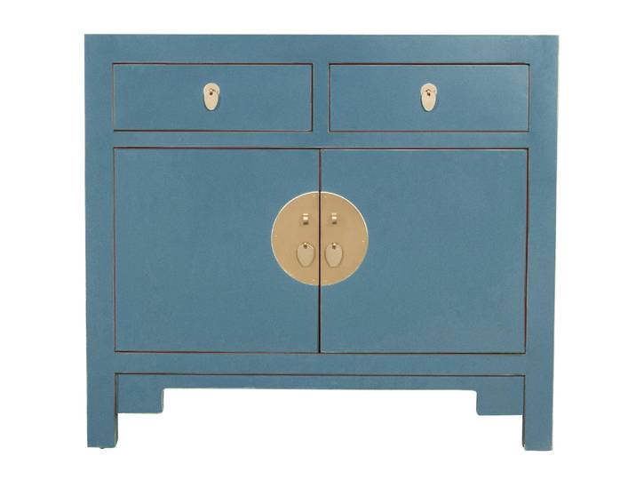 Fine Asianliving Armoire chinoise Arctic Bleu Gris - Collection Oritique L90xP40xH80cm Armoire chinoise Armoire chinoise de mariage Meubles orientaux asiatiques