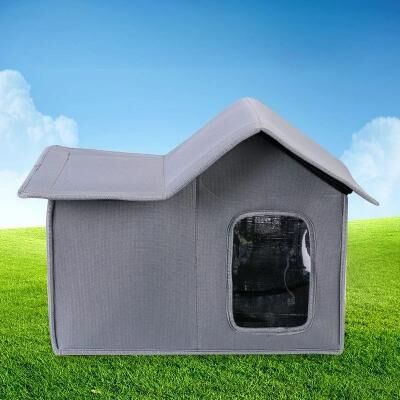 Inspire Select WeatherSafe Waterproof Outdoor Cat House Removable & Washable Pet Shelter For Cats & Small Dogs gray