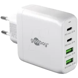 Goobay Multiport Schnellladegerät (68 W, 4 Ports), USB Ladegerät, Weiss