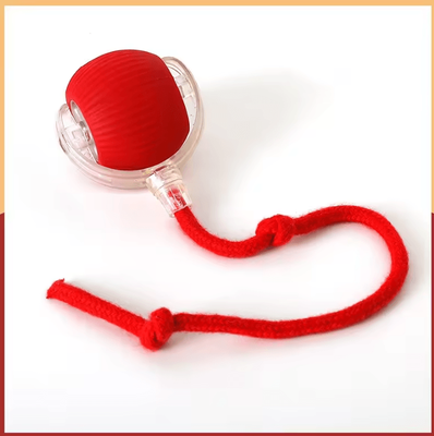 Inspire Curations ChaseTail Interactive Cat Ball Toy With Smart Rolling Motion red