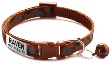 Uplifted Finds Personalized Camouflage Cat ID Collar coffee