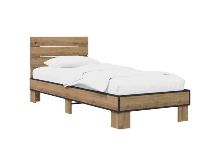 NOUVEAU Lit 1 personnes - Lit 1 personne - Cadre de lit simple avec tête de lit - Chêne artisanal - 80x200cm 72081