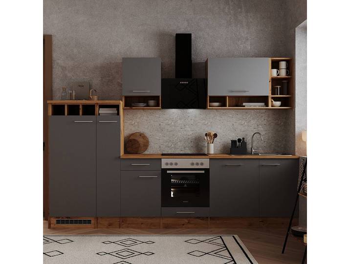 Cuisine 310cm Gris/Gris mat