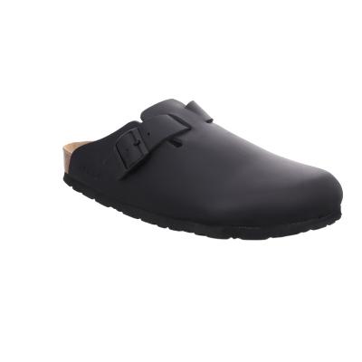 Clog ROHDE "Grado", Jungen, Gr. 43, Leder, schwarz, Basic, Schuhe Clog, Pantoffel, Hausschuh, Wohlfühlschuh mit Schnalle