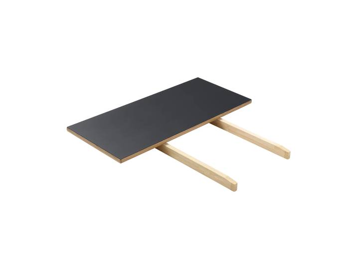 FDB Møbler Allonge C35L 82x37 cm Linoléum noir – chêne naturel, vernis à base d’eau