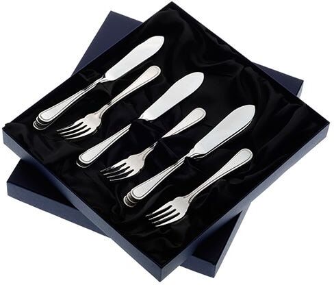Arthur Price of England Bead Sovereign Stainless Steel Set of 6 Pairs Of Fish Eaters