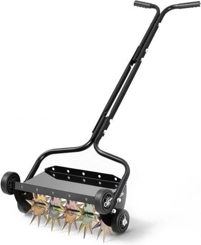 VEVOR Handmatige gazonbeluchterrol, zwart, 45 cm breedte, 18 kg