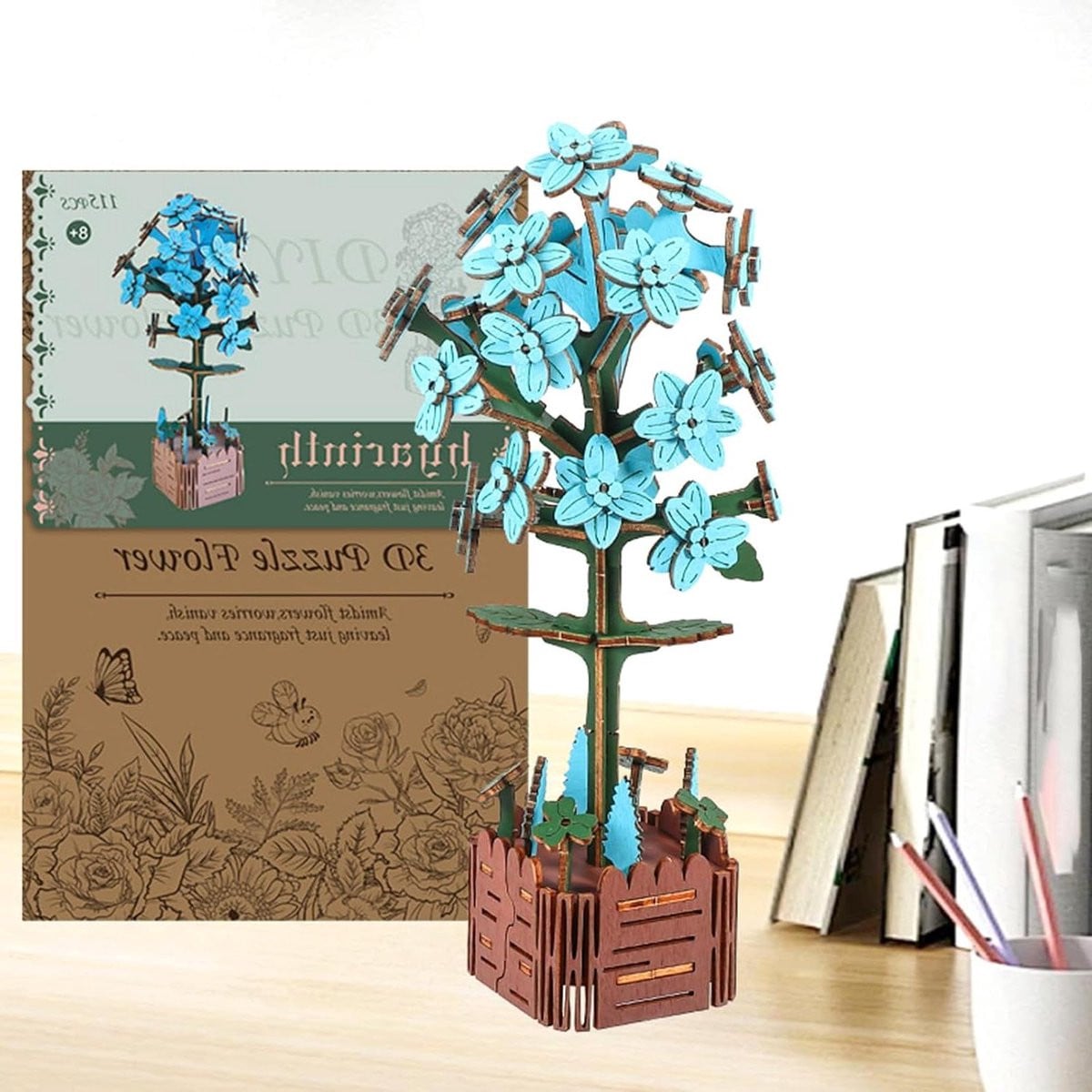 Houten Bloem Puzzel Boeket Modelbouw Decoratieve Kunst Houtkleur