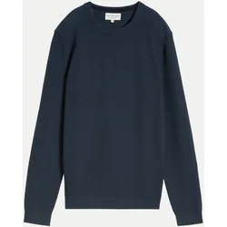 Basic Strickpullover Blau 3XL