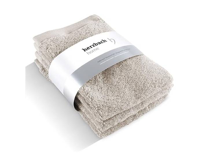 herzbach home Gästehandtuch 3er Set 30 x 50 cm (Sandgrau) – Hochwertige, weiche & saugstarke Gäste-Handtücher in Premium-Qualität – 100% natürliche Baumwolle