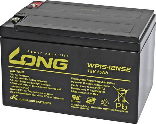 Long WP15-12NSE-M Bleiakku Blei-Vlies (AGM) 15Ah 12V 1St.