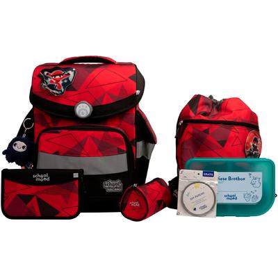 Schulranzen SCHOOL-MOOD "Timeless Pro", Kinder, Gr. B/H/T: 36cm x 42cm x 21cm, rot (kai (ninja) mit moodie maxi mut), Polyester, Rucksäcke