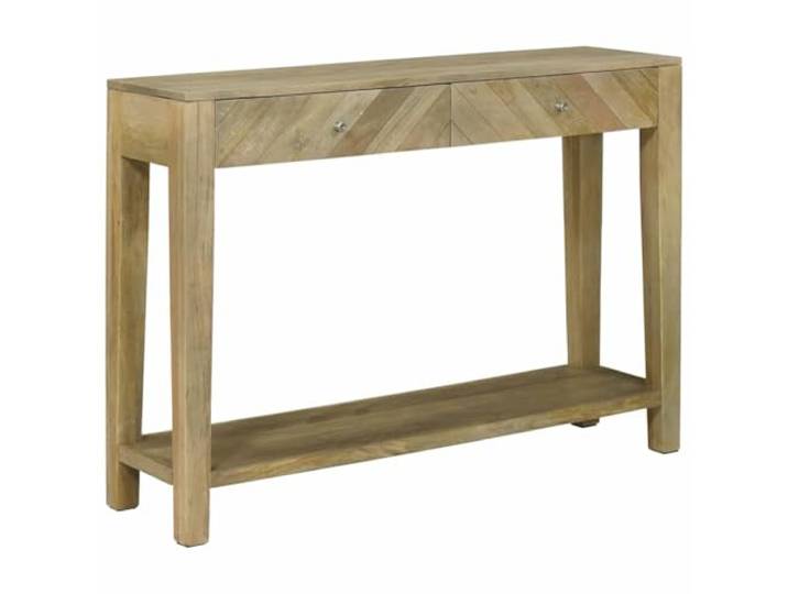 Konsolentisch Mit Schubladen Aus Massivholz Mango, Grau, 110 x 30 x 80 cm Rechteckige Form, quadratische Beine, vielseitig einsetzbar im Flur oder Wohnzimmer, pflegeleichte Oberfläche