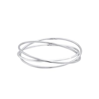 Armreif ELLI PREMIUM "Armband Armreif Dreier Mehrreihig Verschlungen 925 Silber" Gr. 190, silber, Armbänder, Damen, 190, Silber 925 (Sterlingsilber), Armreif