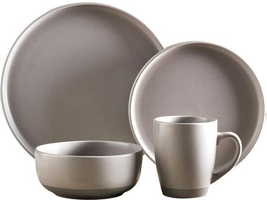 Barbary & Oak Avena 16 Piece Dinnerware Set Grey