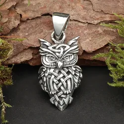 Drachensilber Kleine keltische Eule Schmuck Anhänger 925 Silber Kettenanhänger - Silber