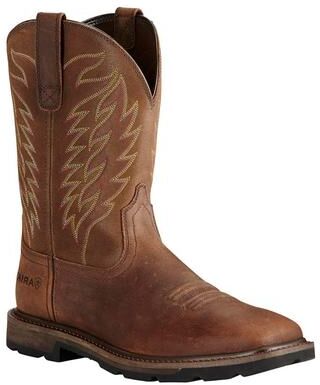 Ariat Groundbreaker Wide Square Toe - Mens 10 Brown Boot D