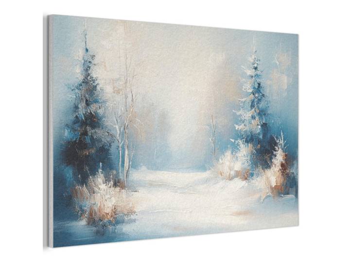 MuchoWow Akustikbild - Wald – Winter – Natur – Abstrakt – Schnee - 90x60, Weiß, Kunststoff, Rechteckig, 90x60x0.9 cm, Wandverkleidung, Akustikpaneele