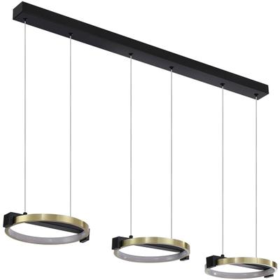 SEARCHLIGHT LED-Hängeleuchte "Hängeleuchte Aerial, 3-flammig", schwarz (satin messing und schwarz), 3, H: 10cm, 1 Stk., Leuchten, Minimalistisches Ambiente