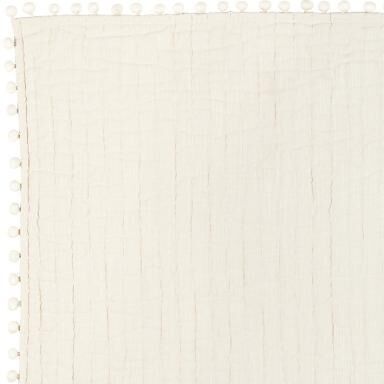 Audree Pom Pom Quilt - Ivory, King - Ballard Designs
