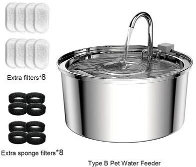 Inspired Finds HydraFlow 3.2L Cordless Stainless Steel Pet Water Fountain With Motion Sensor can Not Recharge B +8fillers +